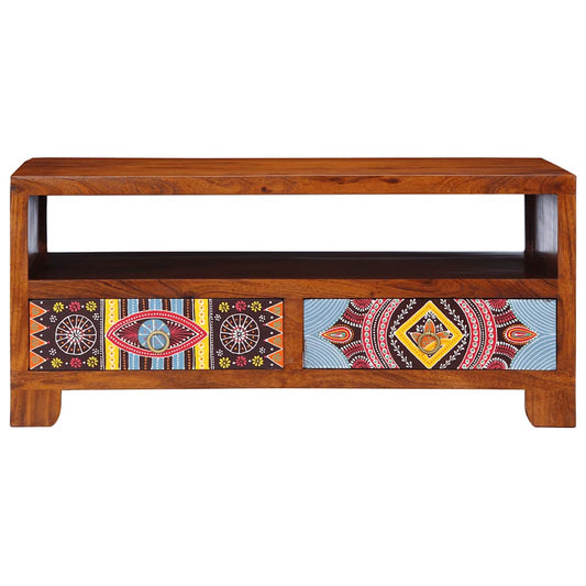 Mesa De Centro De Madera Maciza De Acacia 90x50x40 Cm_0
