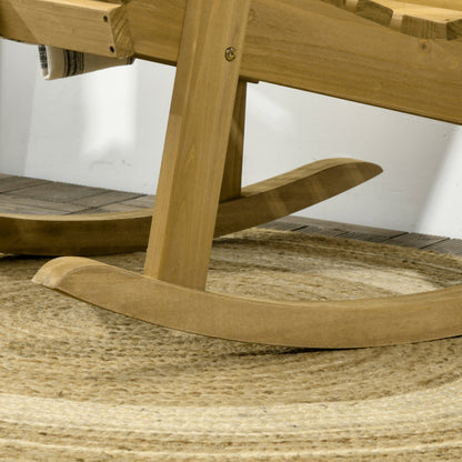 Outsunny Silla Mecedora De Madera Con Reposabrazos Y Diseño Listones Natural_3