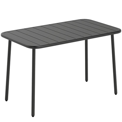 Outsunny Mesa De Comedor De Jardín Rectangular 120x70x72 Cm Para 4 Personas_0
