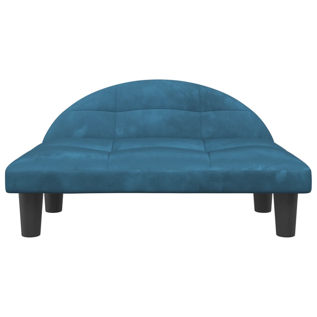 Cama Para Perros De Terciopelo Azul 70x52x30 Cm / Vetonek_3