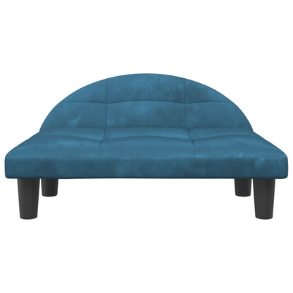 Cama Para Perros De Terciopelo Azul 70x52x30 Cm / Vetonek_3