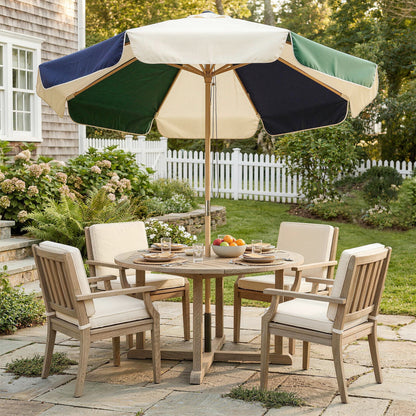Outsunny Sombrilla Terraza Exterior Ø2,3 M Marco Efecto Madera Polea Con Cuerda_3