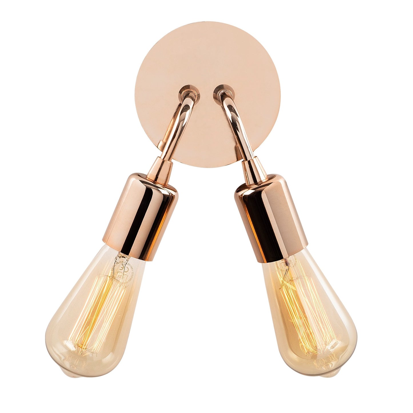 Aplique De Pared, Metal , Cobre, 14x14x20, Casquillo 2 X E 27 Max 40 W_0