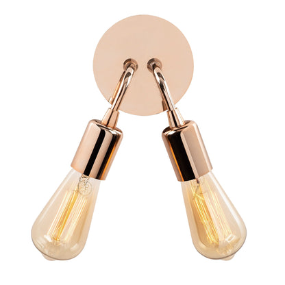 Aplique De Pared, Metal , Cobre, 14x14x20, Casquillo 2 X E 27 Max 40 W_0