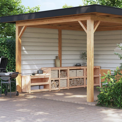 Muebles De Cocina De Exterior 4 Piezas Madera Maciza De Pino_0