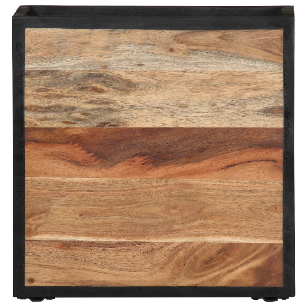 Mesita De Noche De Pared Madera Maciza Acacia 35x35x20 Cm_3