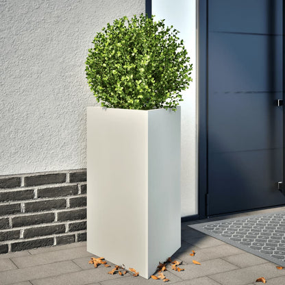Jardineras Triangulares 2 Uds Acero Blanco 50x43x75 Cm_1