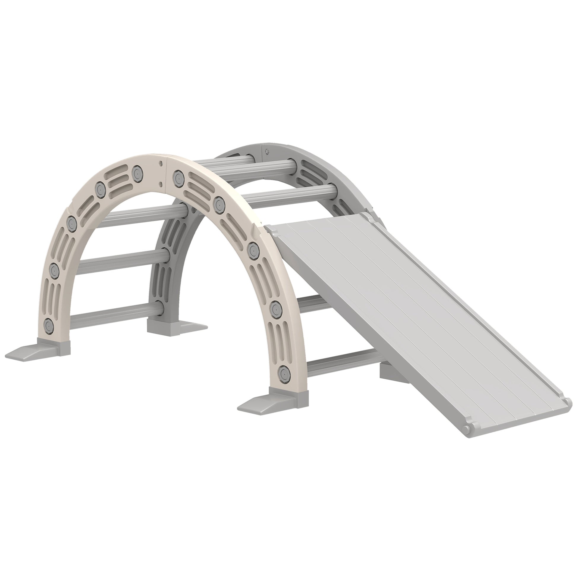 Aiyaplay Juguete De Escalada Para Niños 4 En 1 Con Rampa Escalador De Arco Gris_0