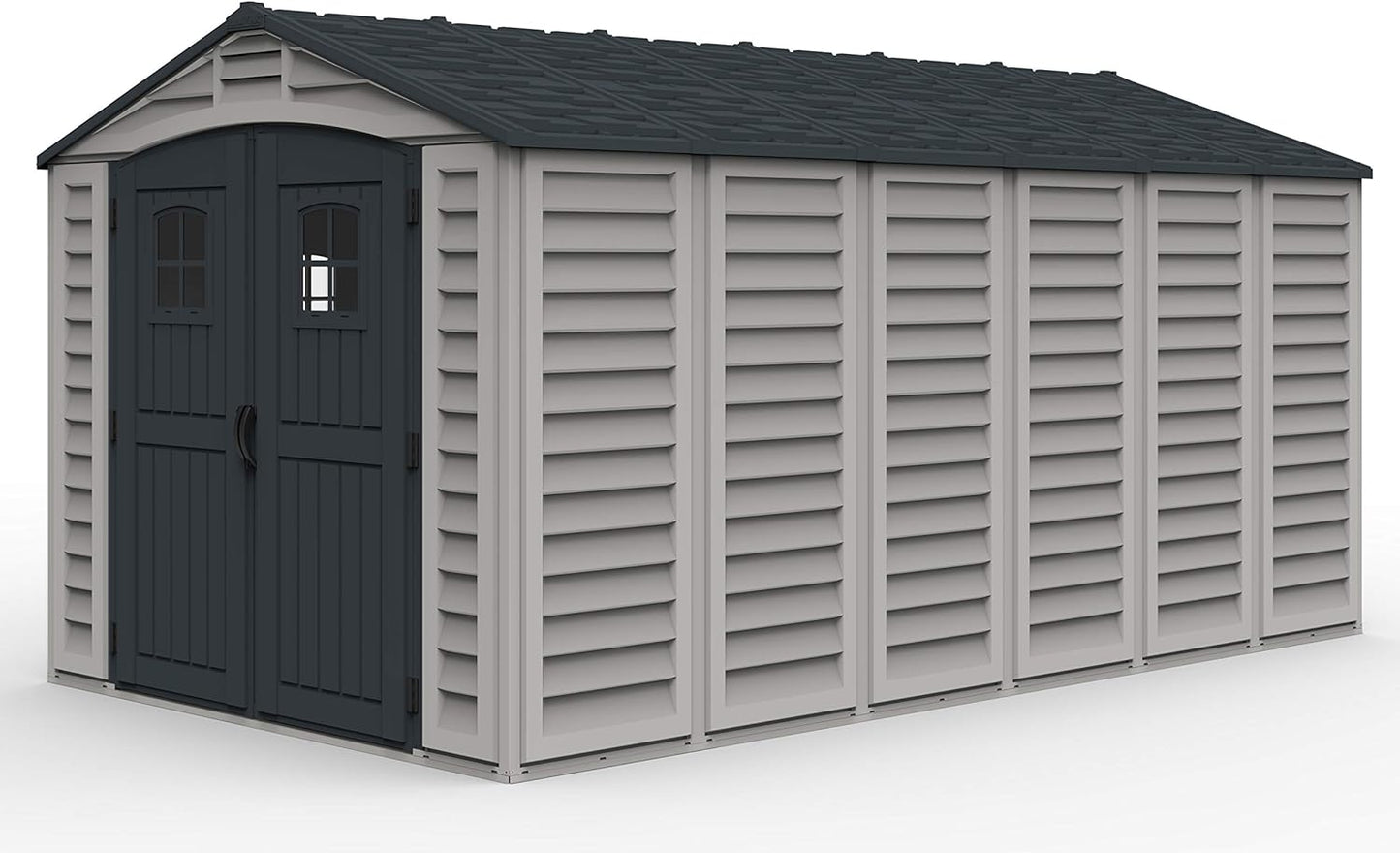 Duramax - Caseta Jardín - Apex Pro Plus 15x8 -  Pvc - Color Gris Claro Y Oscuro_2