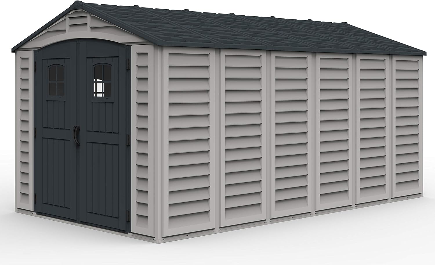 Duramax - Caseta Jardín - Apex Pro Plus 15x8 -  Pvc - Color Gris Claro Y Oscuro_2