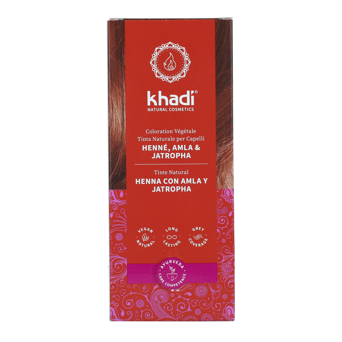 Henna natural Amla y Jatropha, Khadi,100 g