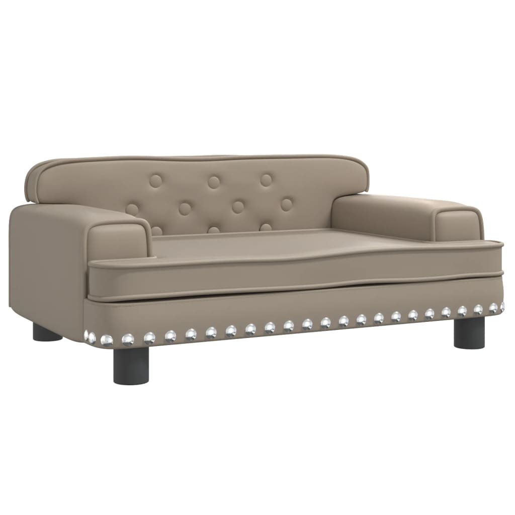 Cama Para Perros De Cuero Sintético Color Capuchino 70x45x30 Cm / Vetonek_1