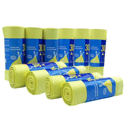 200 Bolsas De Basura Con Autocierre 30l Capacidad Cada Una, Especiales Cubos Altos_0