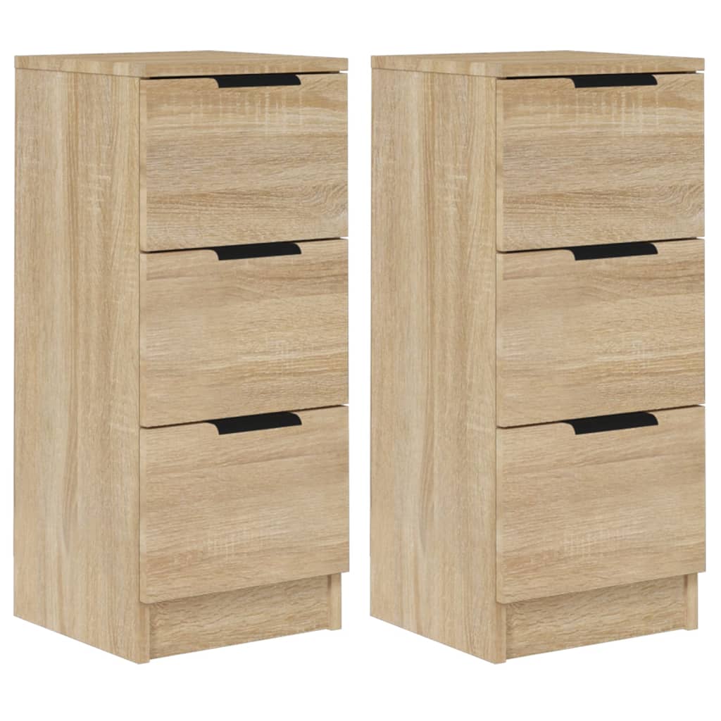 Aparadores 2 Uds Madera Contrachapada Roble Sonoma 30x30x70 Cm / Vetonek_1