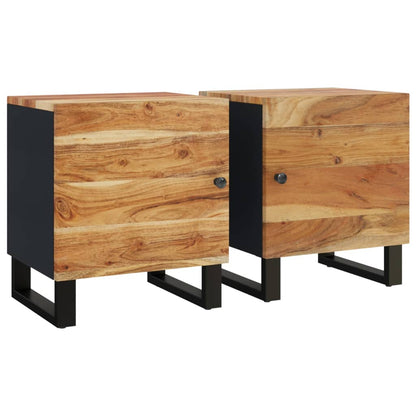 Mesitas De Noche 2 Uds Madera Maciza De Acacia 40x33x46 Cm_0