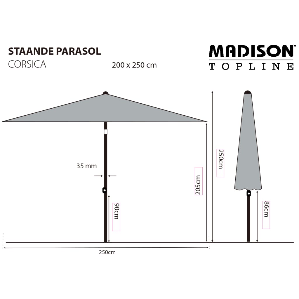 Madison Sombrilla Corsica Color Crudo 200x250 Cm_4
