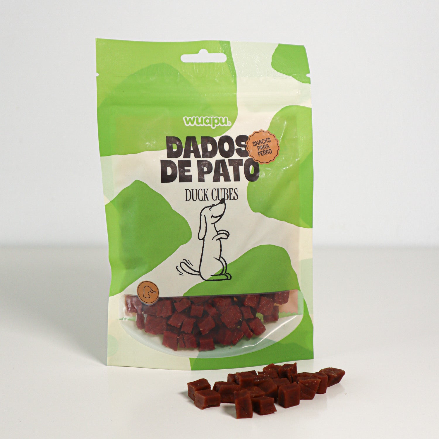 Snack Natual Para Perro 67% Carne De Pato En Dados 12 Paq X(100gr) Wuapu_4