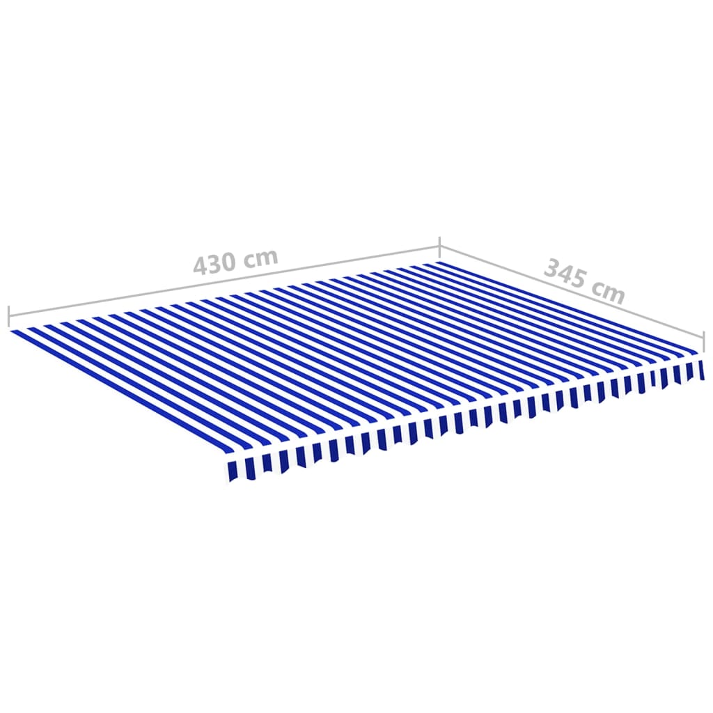 Tela De Repuesto Para Toldo Azul Y Blanco 4,5x3,5 M Poliéster_5