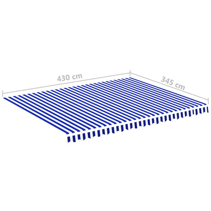 Tela De Repuesto Para Toldo Azul Y Blanco 4,5x3,5 M Poliéster_5