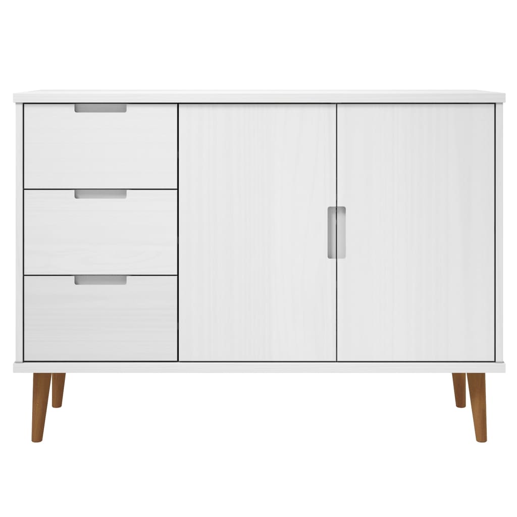 Aparador Molde Madera Maciza De Pino Blanca 113x40x80 Cm_3