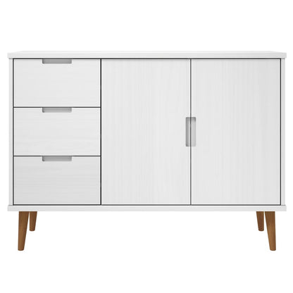 Aparador Molde Madera Maciza De Pino Blanca 113x40x80 Cm_3