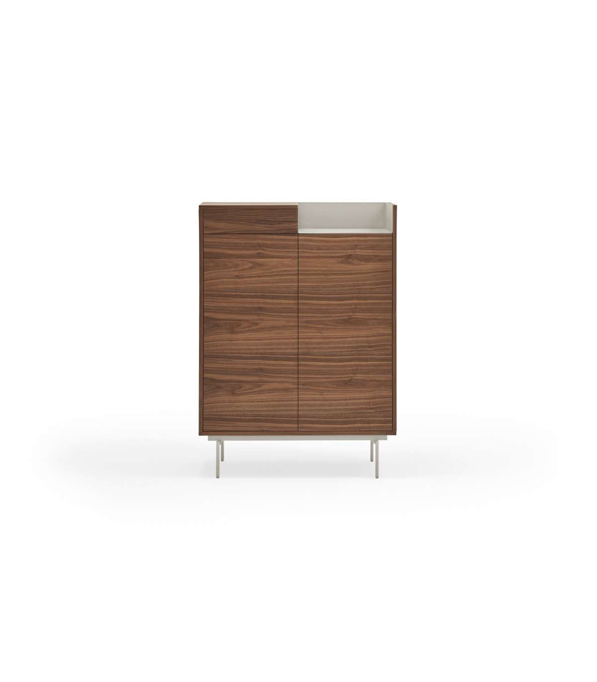 Mueble Auxiliar Modelo Valley 2 Puertas 1 Cajón Acabado Nogal/gris Claro, 40cm(ancho) 130_0