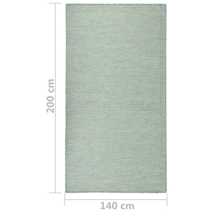 Alfombra De Exterior De Tejido Plano Turquesa 140x200 Cm_5