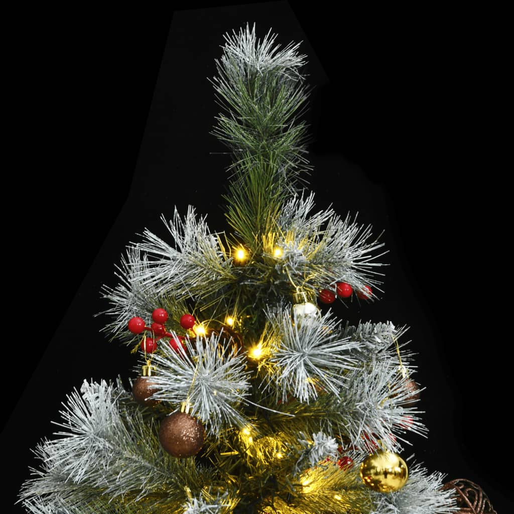 Vidaxl Árbol De Navidad Artificial Con Bisagras 300 Led Y Bolas 210 Cm_1