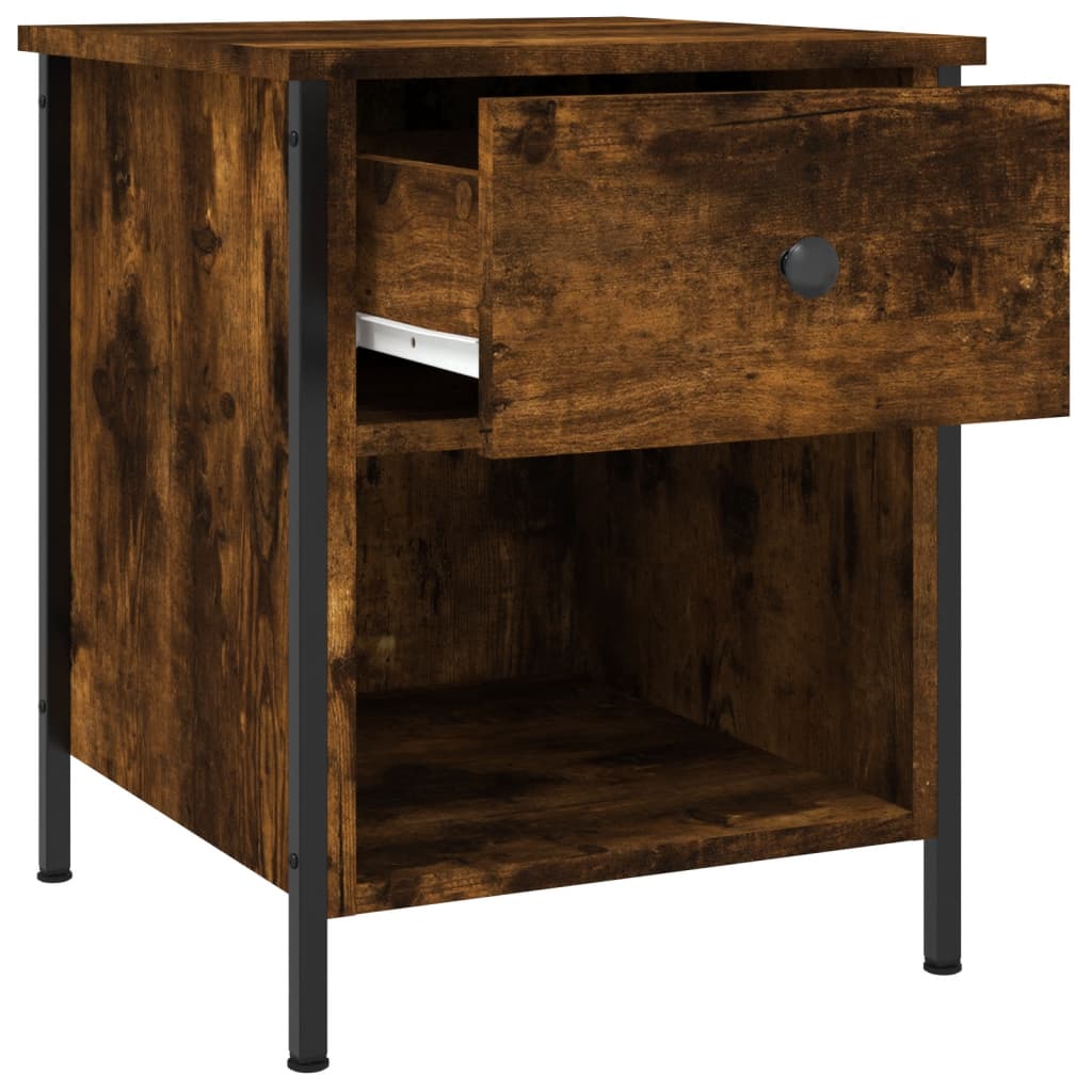 Mesita De Noche Madera De Ingeniería Roble Ahumado 40x42x50 Cm_3