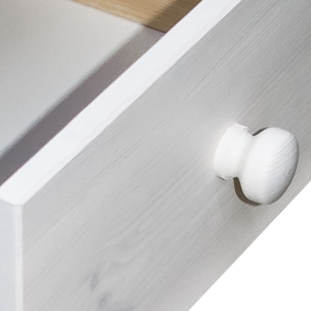 Mesita De Noche De Madera Maciza De Pino 43x34x40 Cm_3