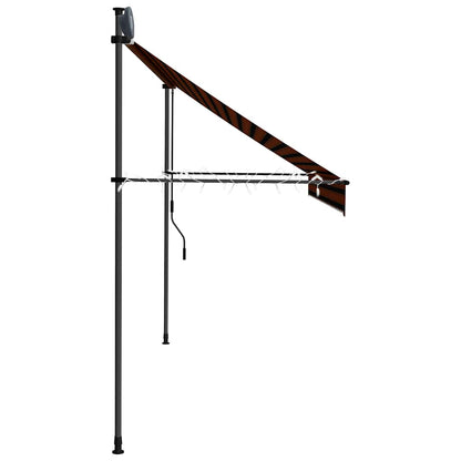 Toldo Manual Retráctil Con Led Naranja Y Marrón 300 Cm_5
