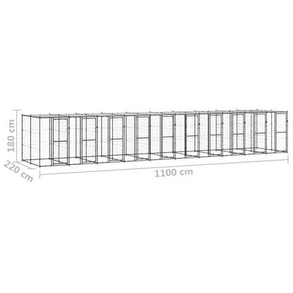 Perrera De Exterior De Acero Con Techo 24,2 M²_5