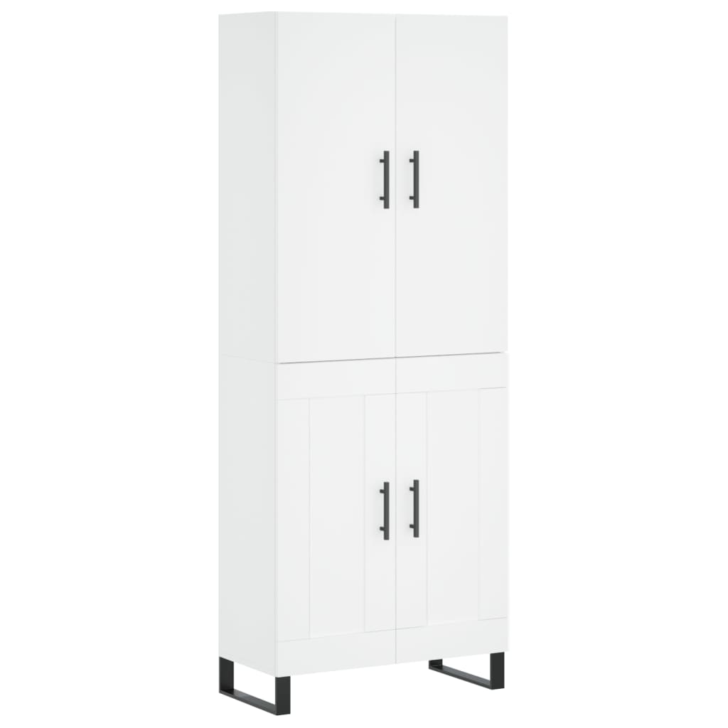 Aparador Alto Madera Contrachapada Blanco 69,5x34x180 Cm_1