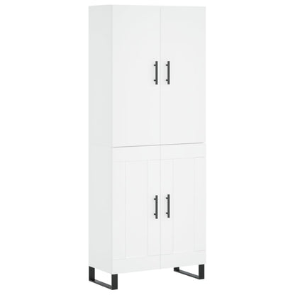 Aparador Alto Madera Contrachapada Blanco 69,5x34x180 Cm_1