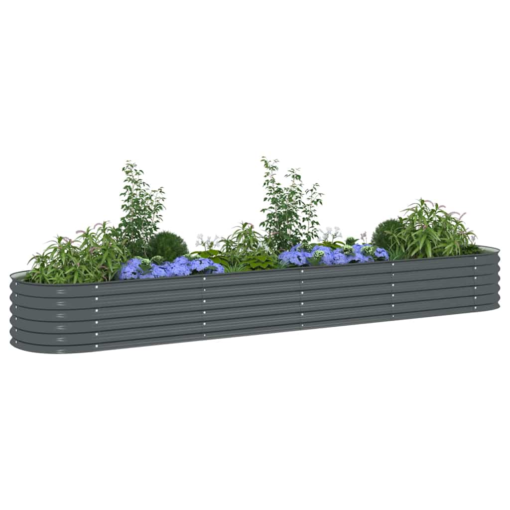 Arriate De Acero Galvanizado Gris 400x80x44 Cm_3
