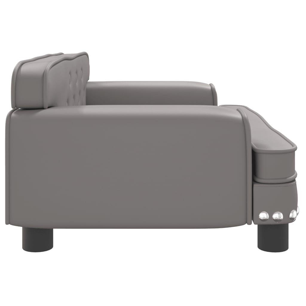 Cama Para Perros De Cuero Sintético Gris 70x45x30 Cm / Vetonek_5