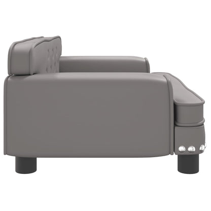 Cama Para Perros De Cuero Sintético Gris 70x45x30 Cm / Vetonek_5