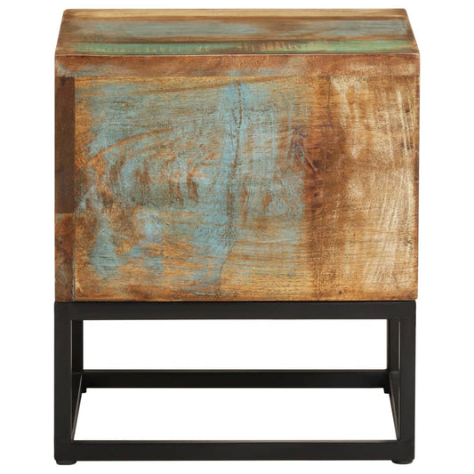 Mesa Auxiliar De Madera Maciza Reciclada 30x30x33 Cm_0