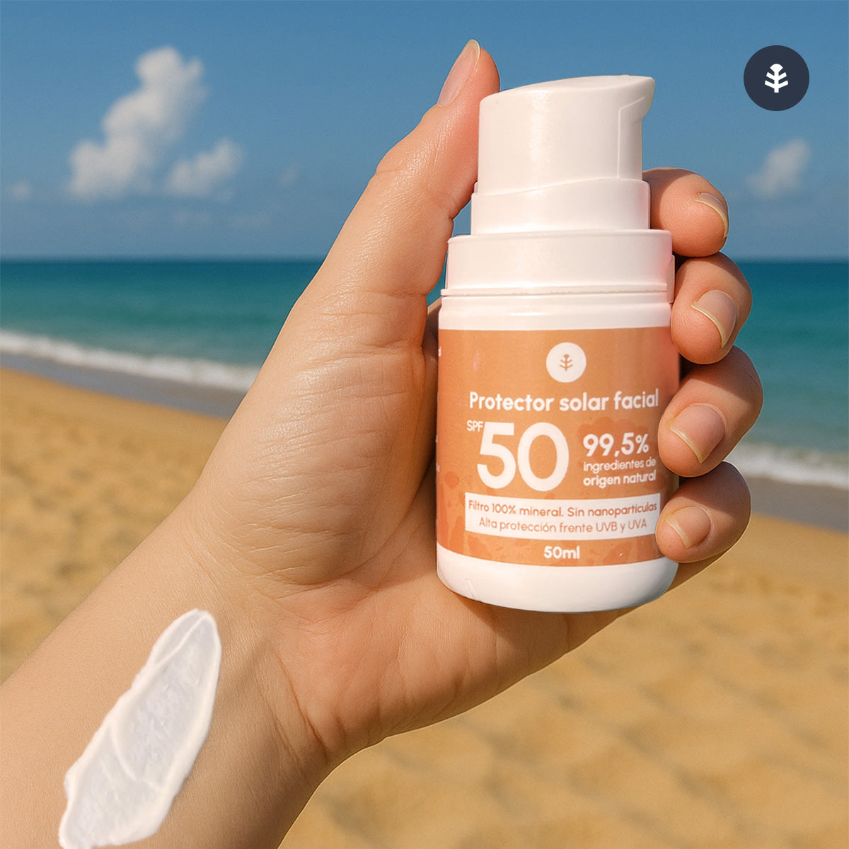 Crema de protección solar facial 100% mineral SPF50 Planeta Huerto 50 ml