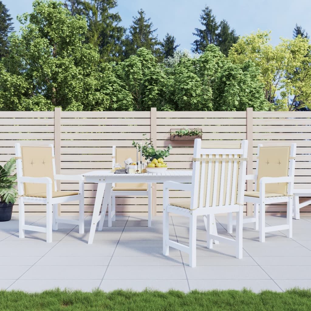 Vidaxl Cojín De Silla De Jardín Respaldo Bajo 4 Uds Tela Oxford Beige_1