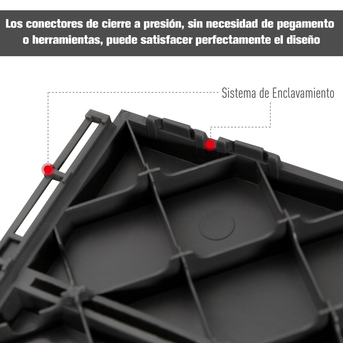 Outsunny Baldosas Cuadradas Para Suelos Antideslizantes Exteriores Interiores Paquete De 9 Piezas 0.81 M² 30x30 Cm Negro_4