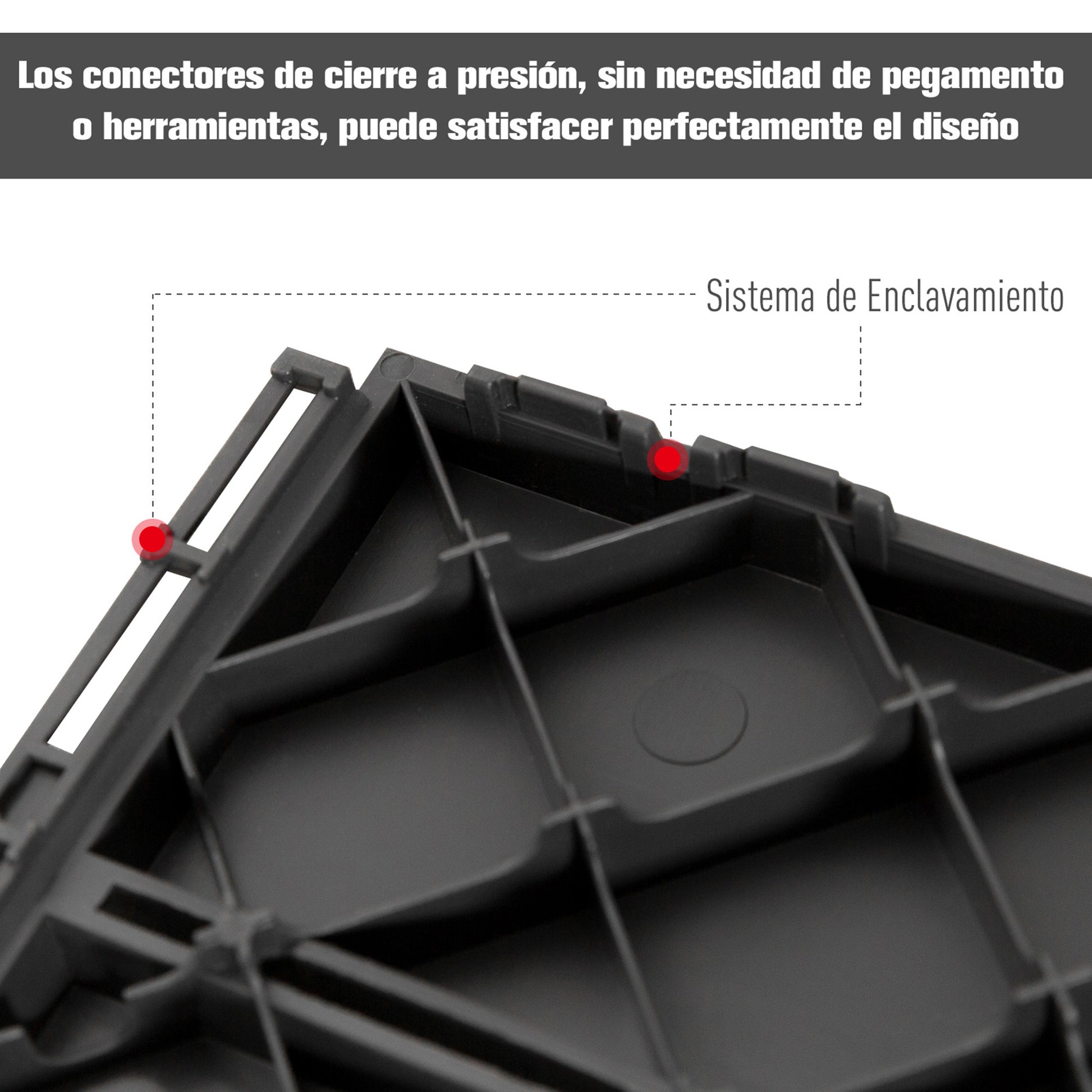 Outsunny Baldosas Cuadradas Para Suelos Antideslizantes Exteriores Interiores Paquete De 9 Piezas 0.81 M² 30x30 Cm Negro_4