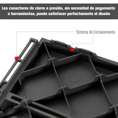 Outsunny Baldosas Cuadradas Para Suelos Antideslizantes Exteriores Interiores Paquete De 9 Piezas 0.81 M² 30x30 Cm Negro_4