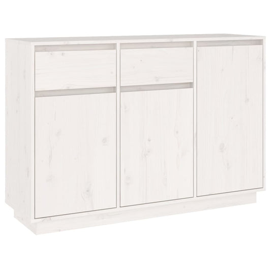 Aparador De Madera Maciza De Pino Blanco 110x34x75 Cm / Vetonek_0