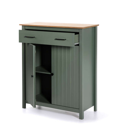 Mueble Auxiliar 2 Puertas 1 Cajón Mariana Acabado Verde, 110 Cm(alto) 90 Cm(ancho) 40 Cm(_4