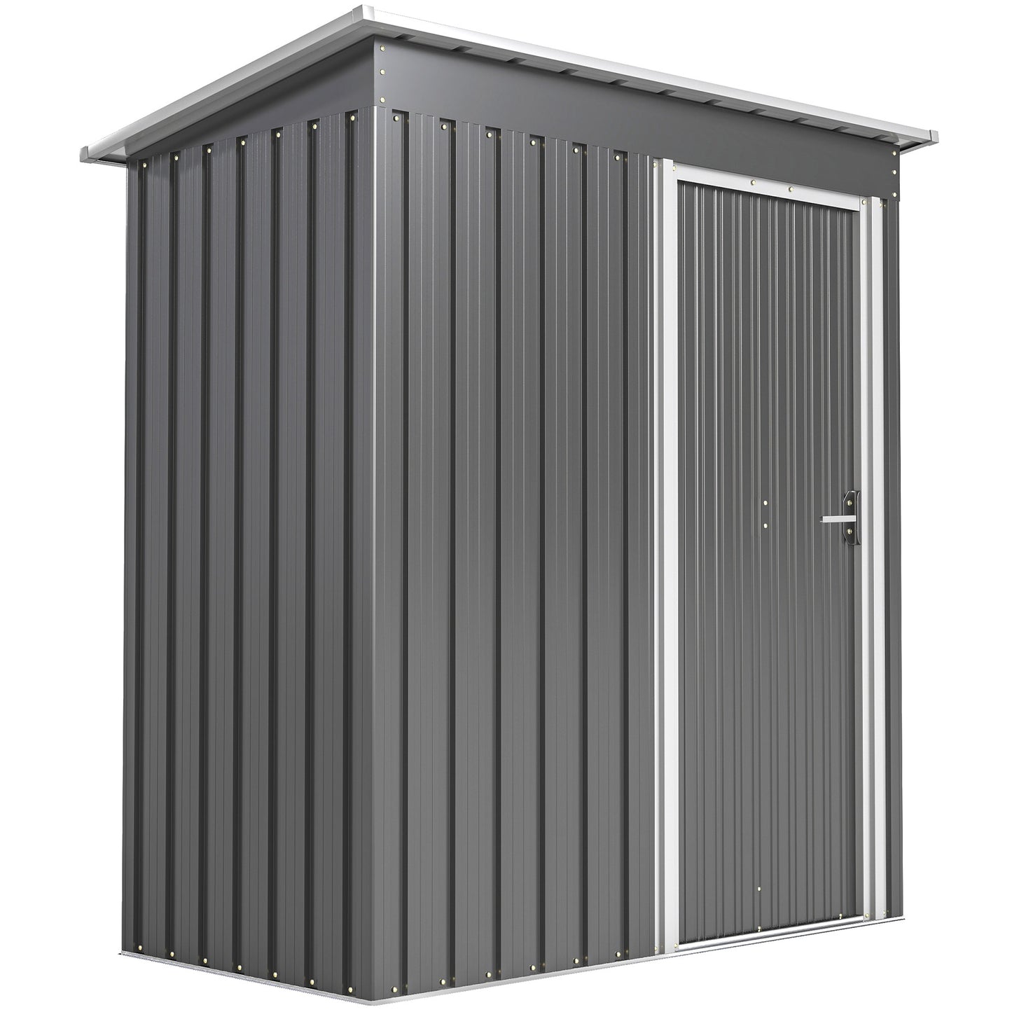 Outsunny Cobertizo De Jardín Exterior 1,2 M² 163x89x182 Cm Puerta Corredera Gris_0