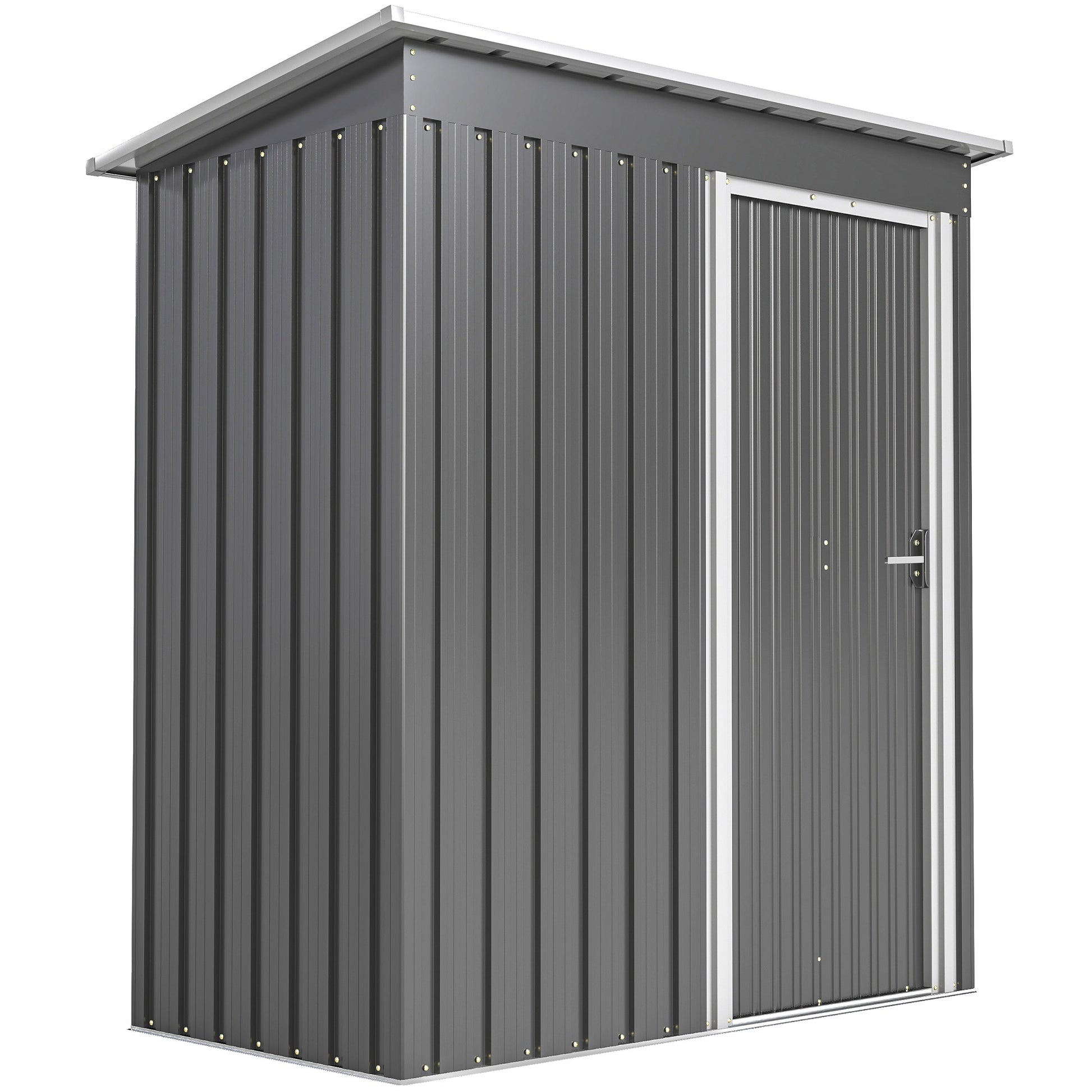 Outsunny Cobertizo De Jardín Exterior 1,2 M² 163x89x182 Cm Puerta Corredera Gris_0