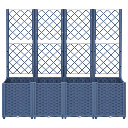 Jardinera Con Enrejado Pp Azul Gris 160x40x140 Cm_2