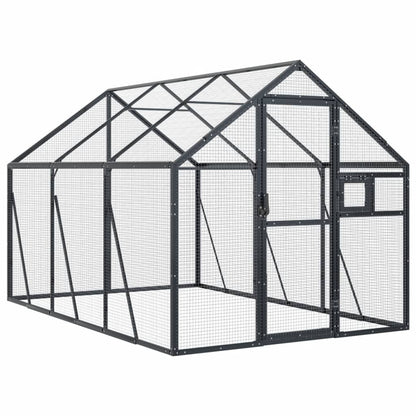 Vidaxl Pajarera De Aluminio Gris Antracita 1,79x3x1,85 M_0