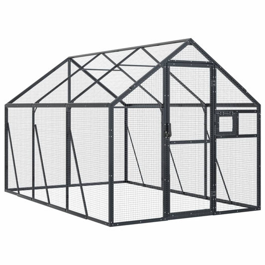 Vidaxl Pajarera De Aluminio Gris Antracita 1,79x3x1,85 M_0